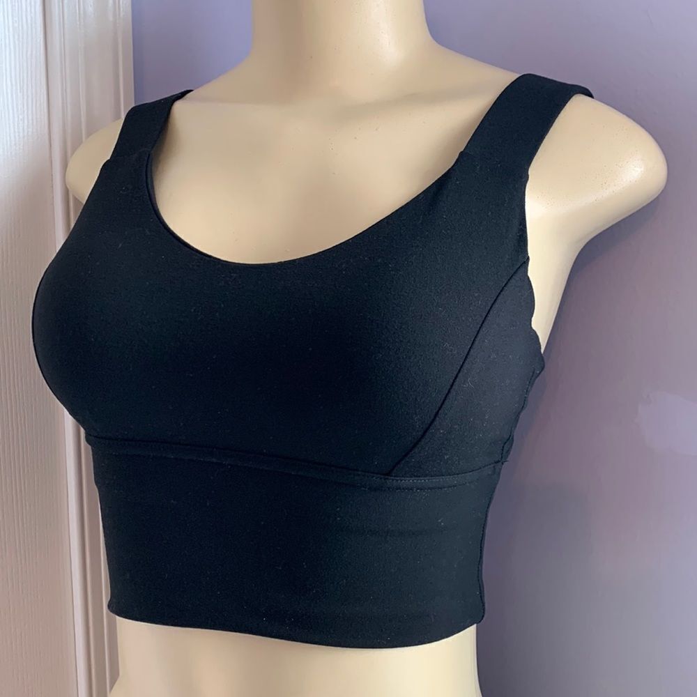 Designer Padded Push Up Wireless Sport Bra S Black
